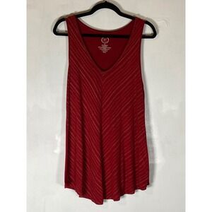 Maurices 24/7 XXL Red Swing Tank Top Metallic Dot Print Stretch